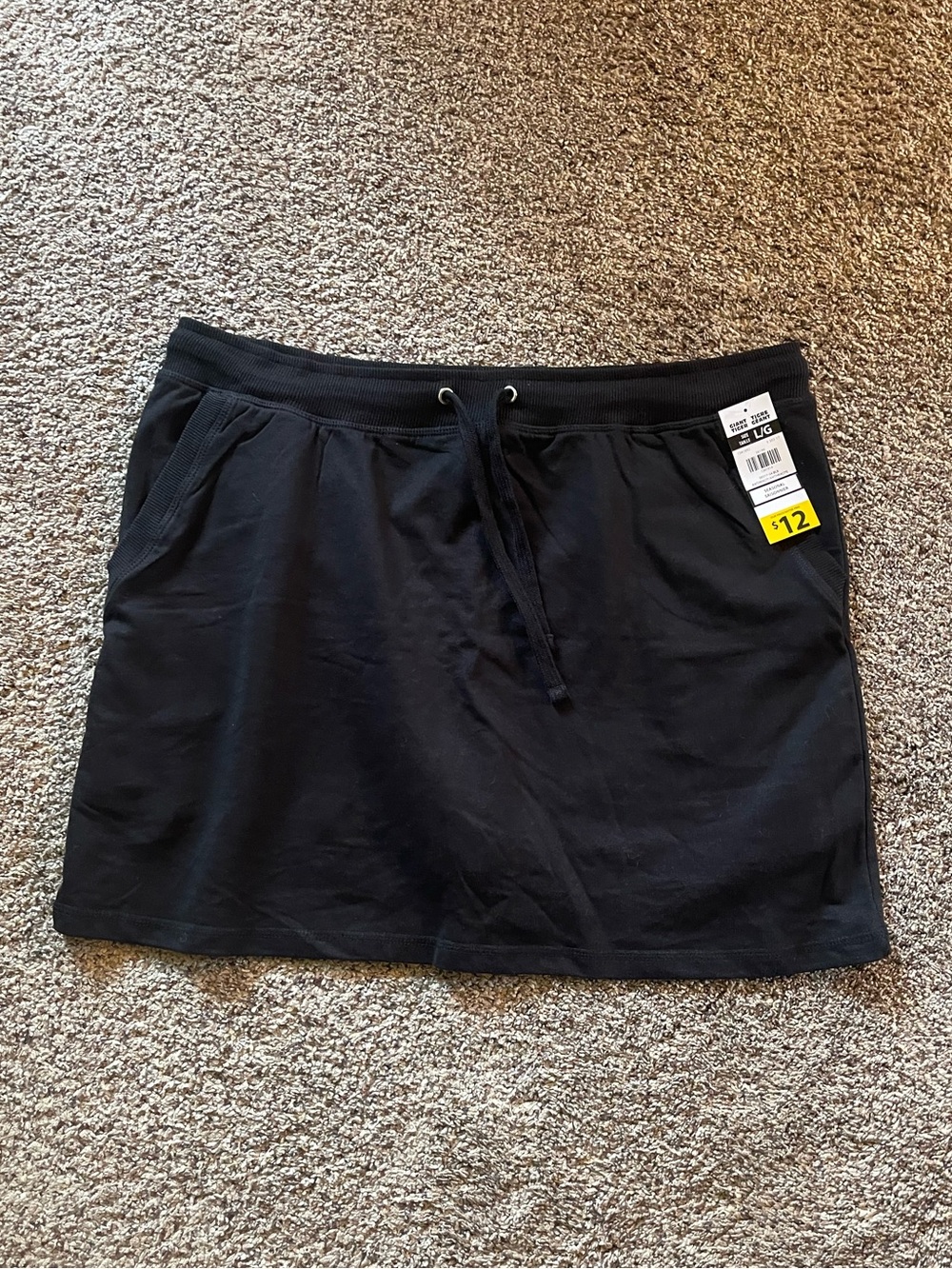 Black Drawstring Casual Skort